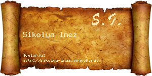 Sikolya Inez névjegykártya